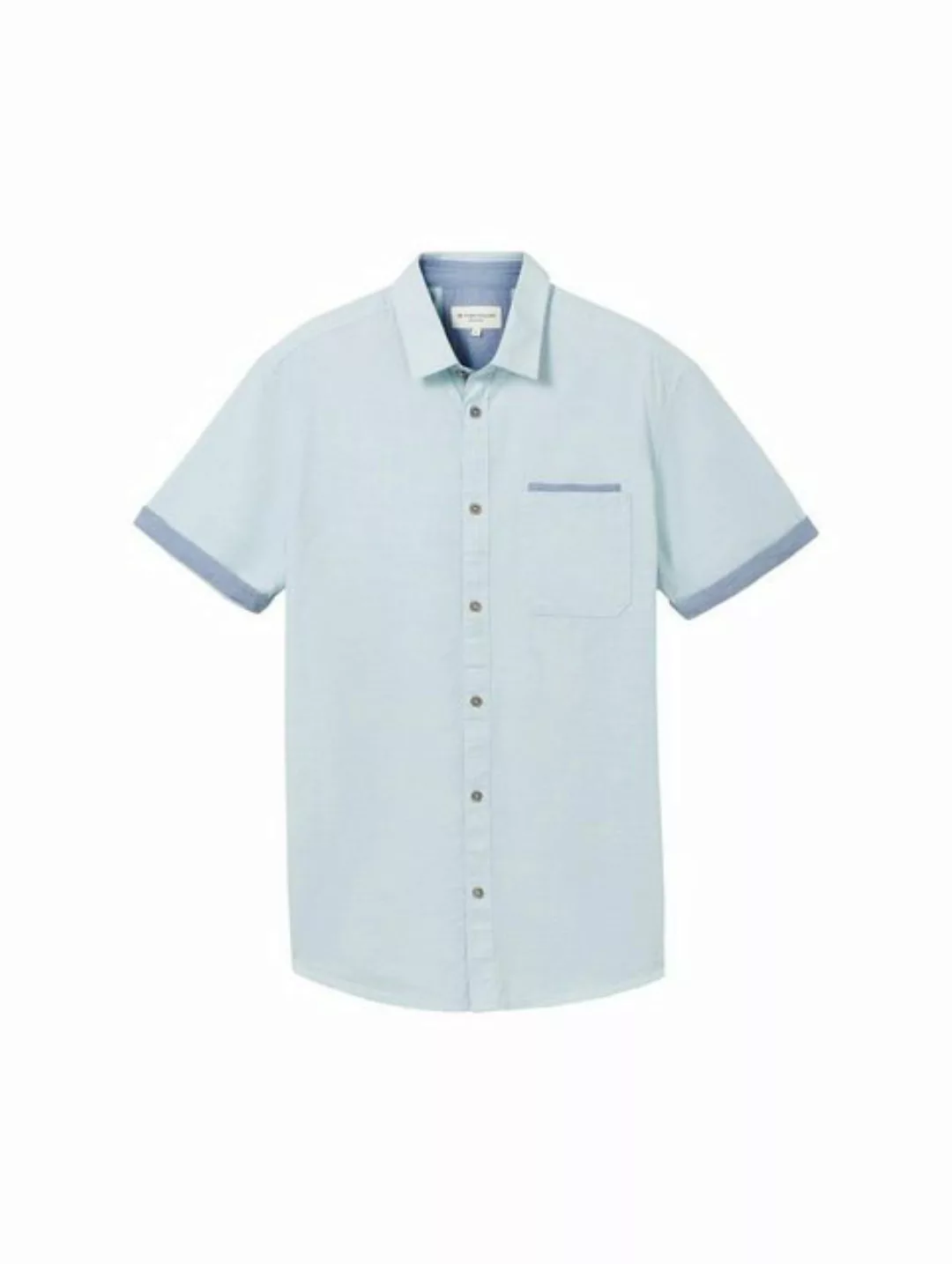 TOM TAILOR T-Shirt structured slubyarn shirt, turquoise small structure günstig online kaufen
