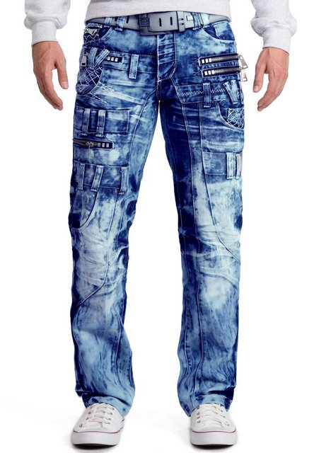 Kosmo Lupo 5-Pocket-Jeans Auffällige Herren Hose BA-KM009 Blau W30/L32 (1-t günstig online kaufen