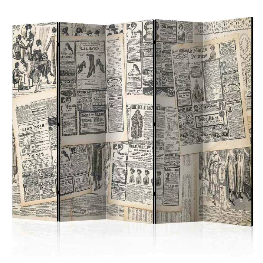 Spanischer Raumteiler mit antikem Zeitungsmotiv 225 cm breit günstig online kaufen