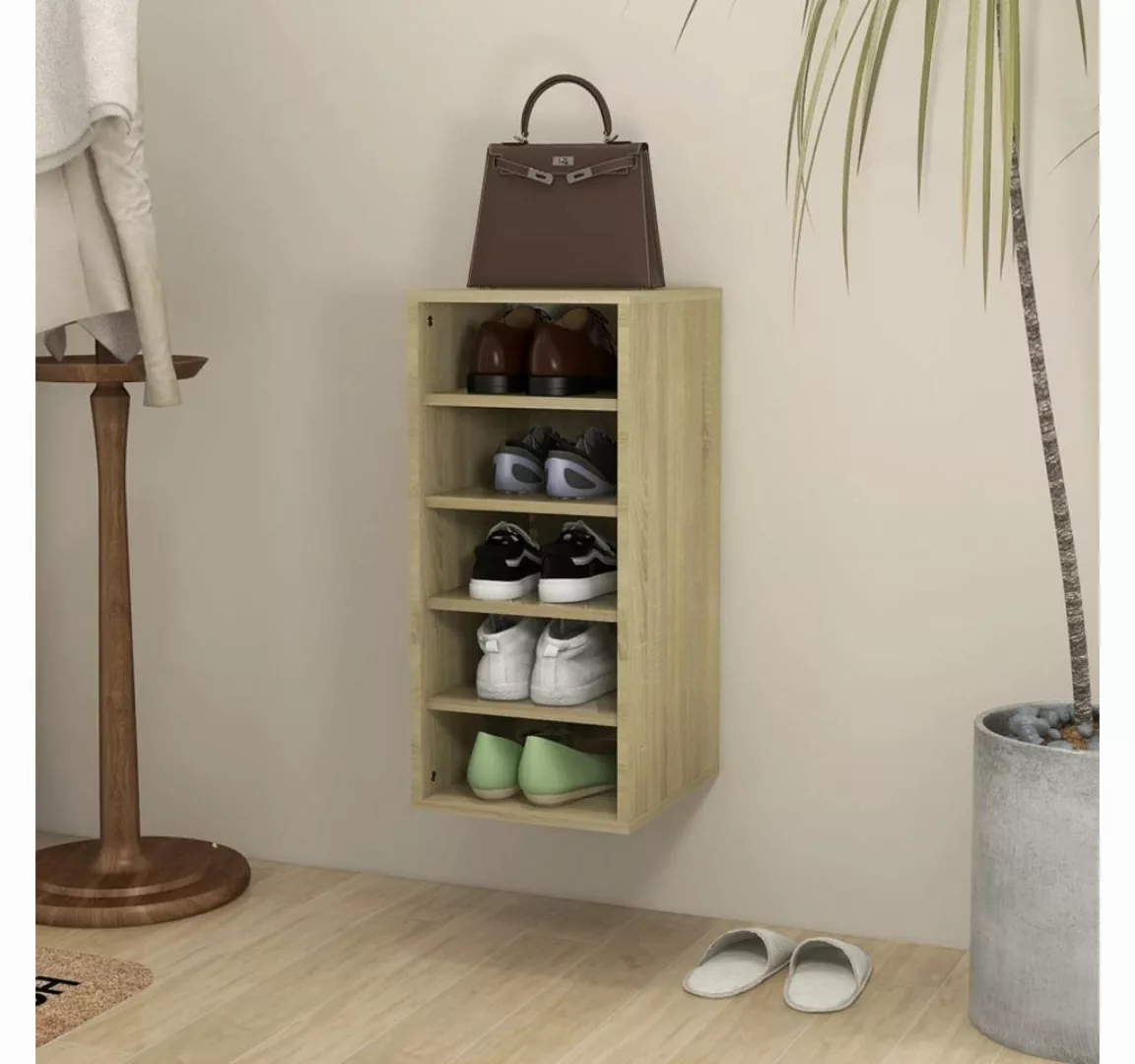 furnicato Schuhschrank Sonoma-Eiche 31,5x35x70 cm Holzwerkstoff günstig online kaufen
