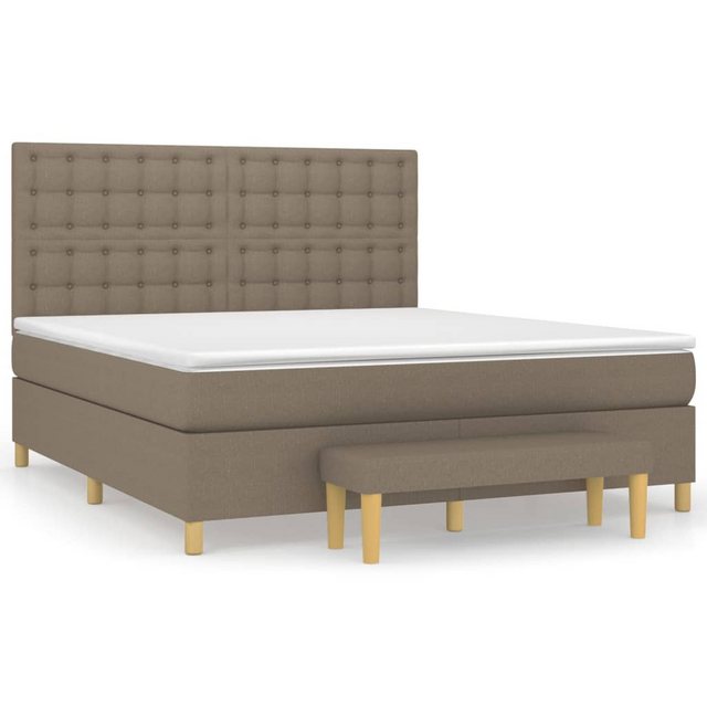 vidaXL Boxspringbett, Boxspringbett mit Matratze Taupe 160x200 cm Stoff günstig online kaufen