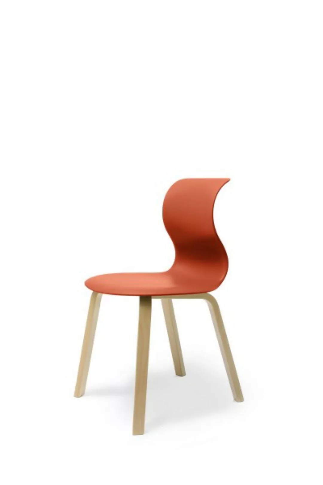 Pro 6 Stuhl - Gestell Buche korallrot Universalgleiter Kunststoff günstig online kaufen