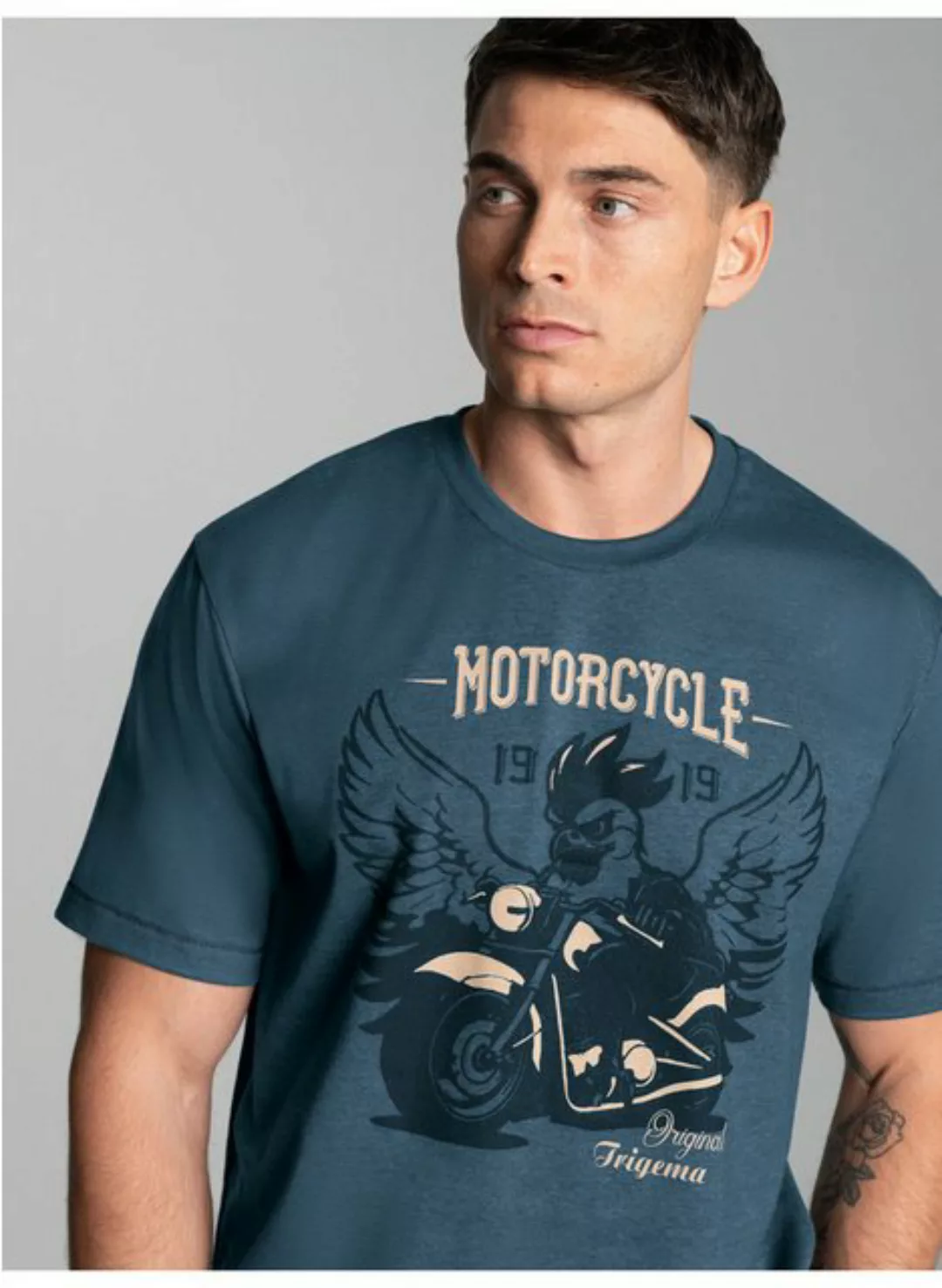 Trigema T-Shirt TRIGEMA T-Shirt mit großem Motorrad-Printmotiv (1-tlg) günstig online kaufen