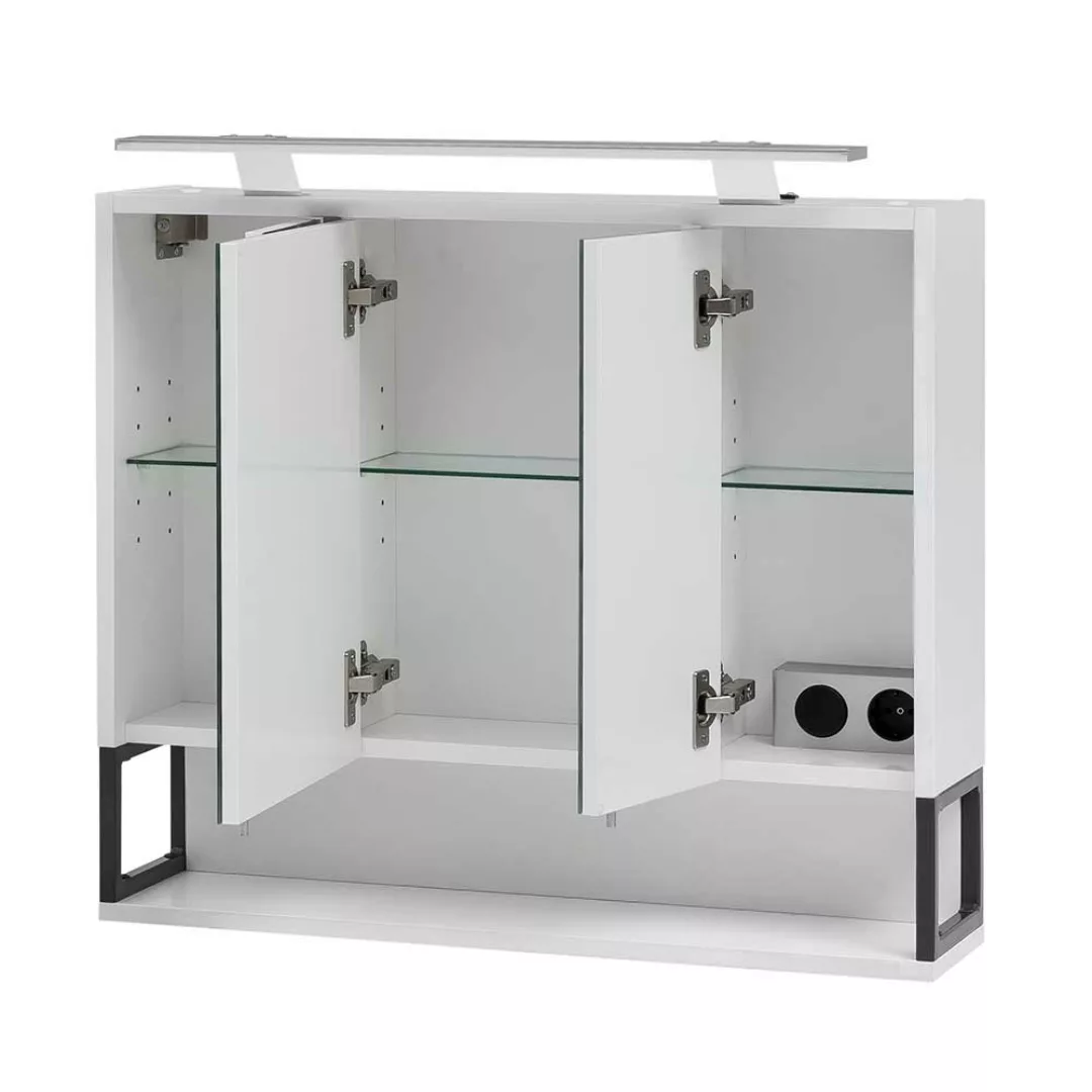 Badspiegelschrank in Weiß und Anthrazit 70 cm breit günstig online kaufen