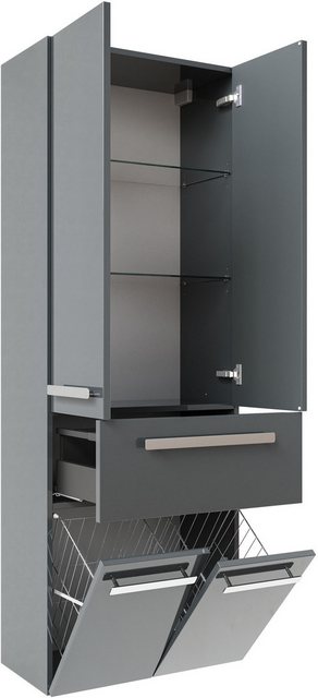 Saphir Hochschrank "Serie 4005 Badschrank 60 cm breit, mit 2 Türen und 1 Sc günstig online kaufen