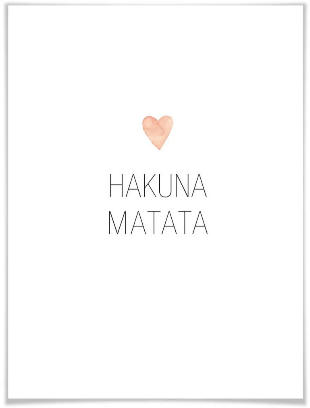 Wall-Art Poster "Herz Schriftzug Hakuna Matata", Schriftzug, (1 St.), Poste günstig online kaufen