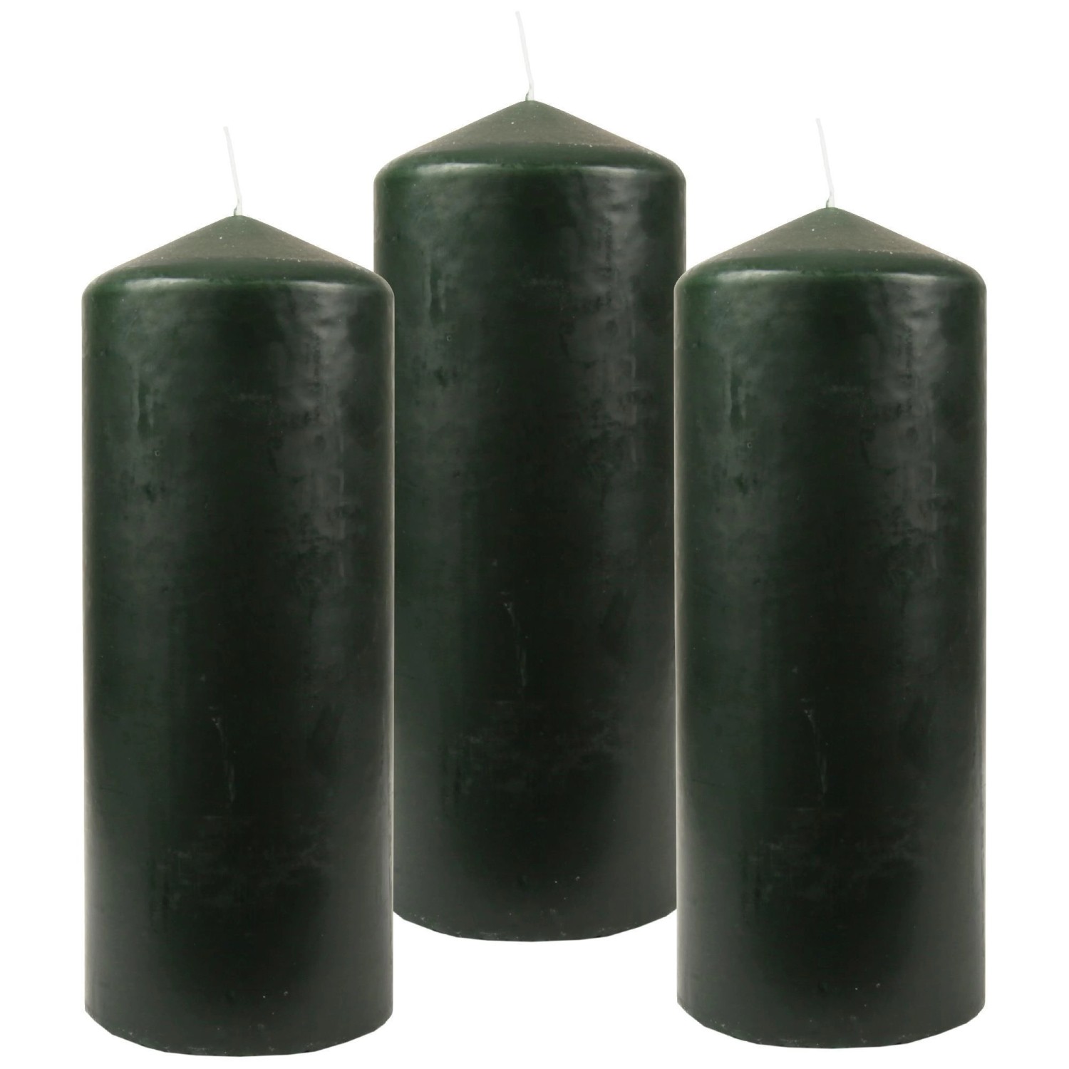 HS Candle Stumpenkerzen Ø6cm 3er Pack Dunkelgrün günstig online kaufen