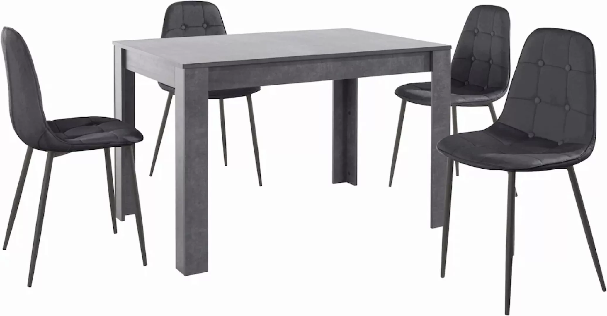 INOSIGN Essgruppe, (Set, 5 tlg.), mit Esstisch 120 cm breit günstig online kaufen