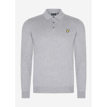 Lyle & Scott  Pullover Cotton merino long sleeve knitted polo - mid grey ma günstig online kaufen