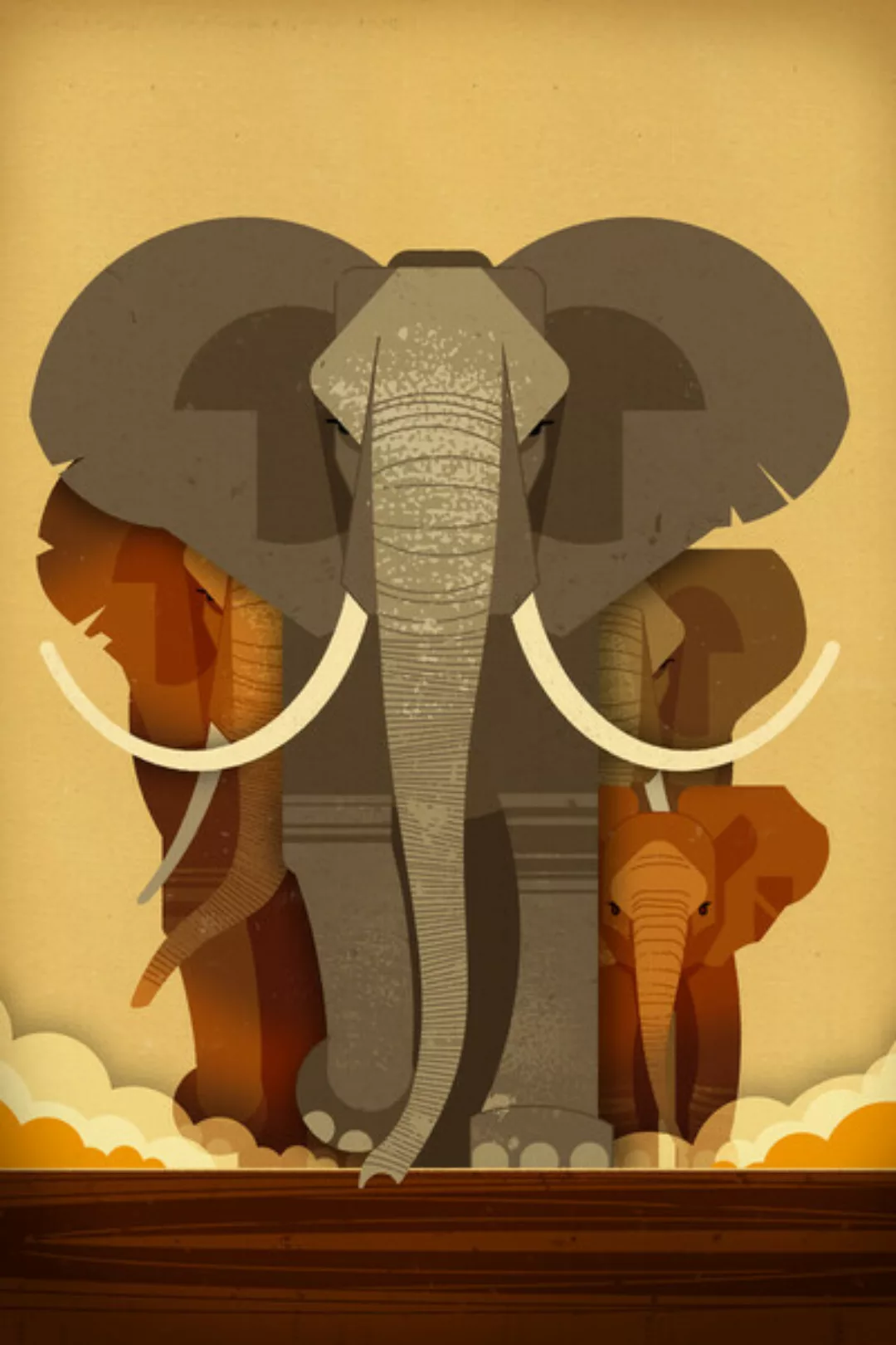 Poster / Leinwandbild - Elefanten günstig online kaufen