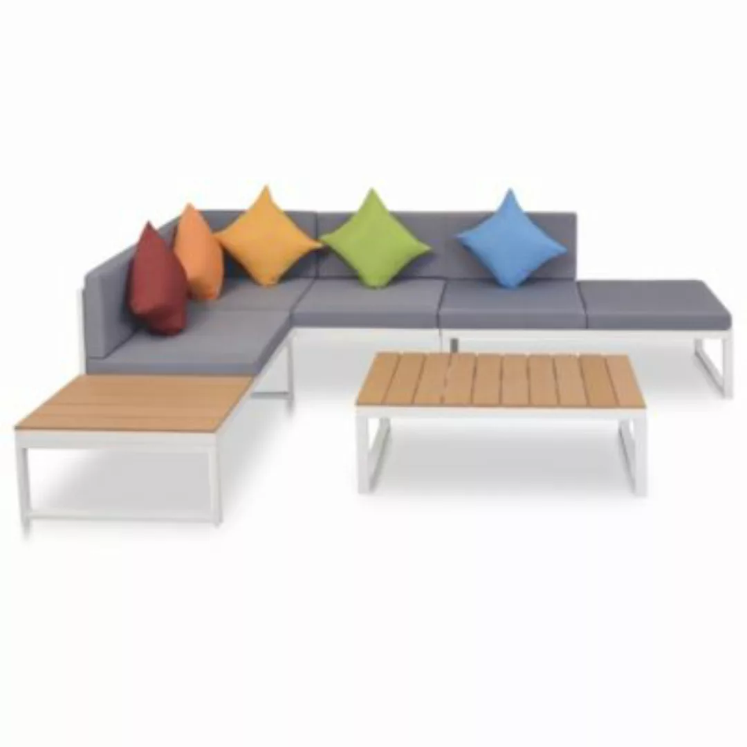 4-tlg. Garten-lounge-set Mit Auflagen Aluminium Und Wpc günstig online kaufen