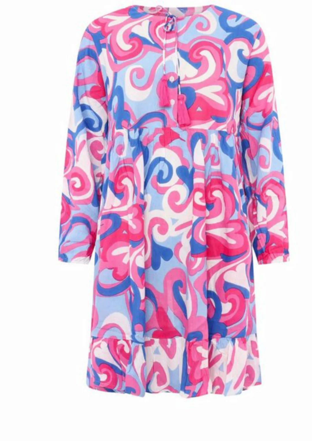 Zwillingsherz Sommerkleid Zwillingsherz Kleid Herzen & Kringel in pink-blau günstig online kaufen