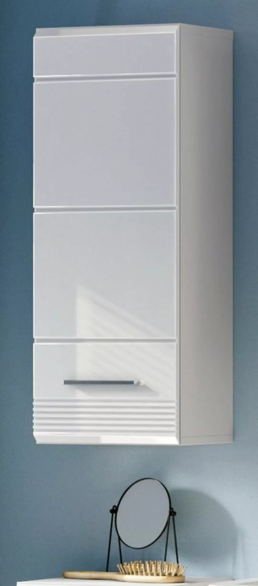 xonox.home Hängeschrank Linus (Badschrank in weiß, 30 x 77 cm) Hochglanz, 3 günstig online kaufen