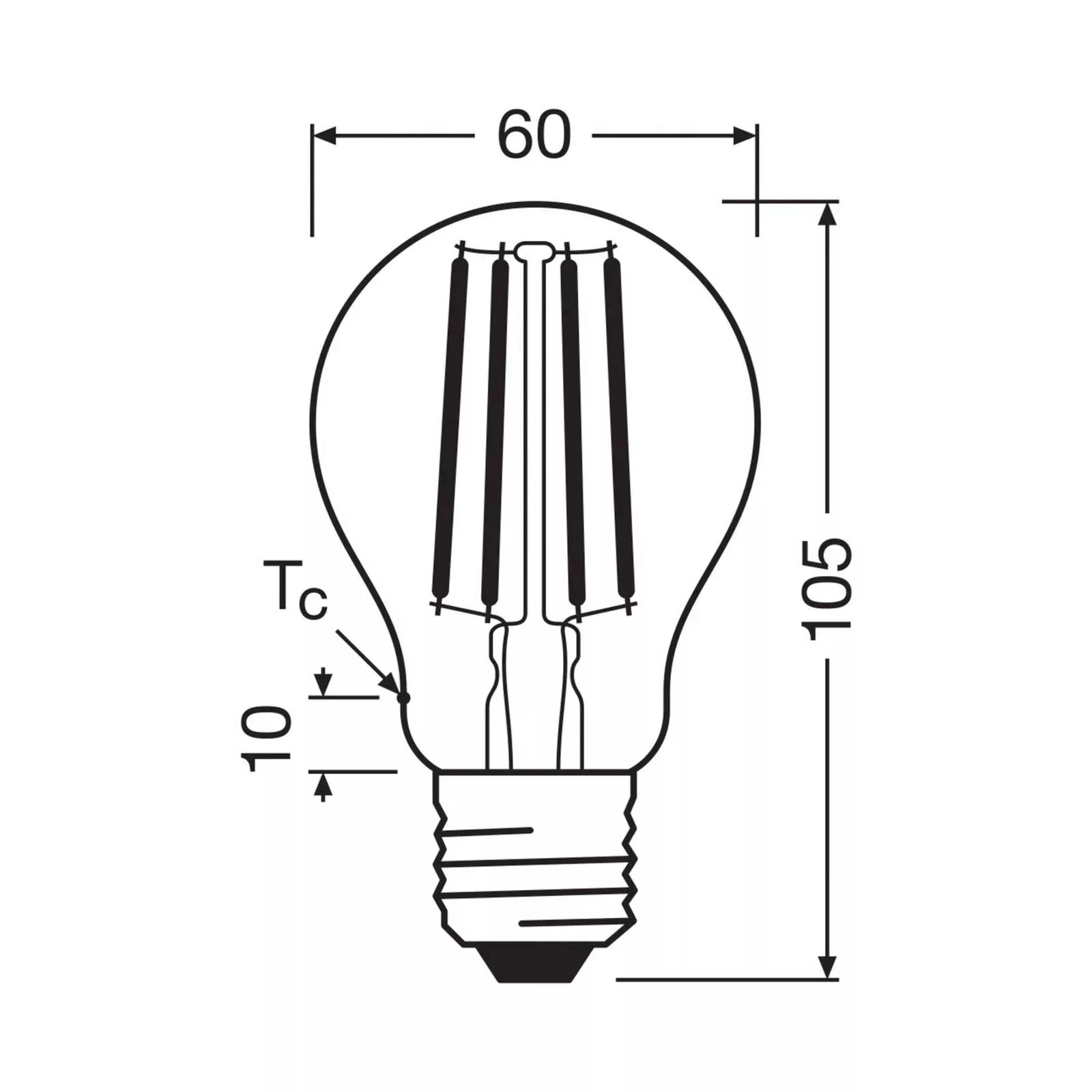 OSRAM LED Birne E27 7,2W Filament 2.700K 1521lm 2er-Pack günstig online kaufen