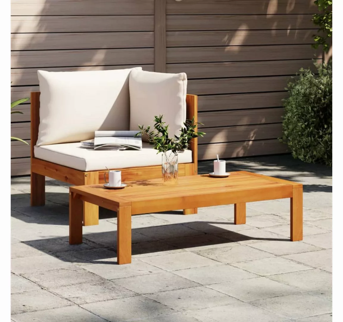 vidaXL Loungesofa 2-tlg. Garten-Sofa-Set mit Kissen Massivholz Akazie, 1 Te günstig online kaufen