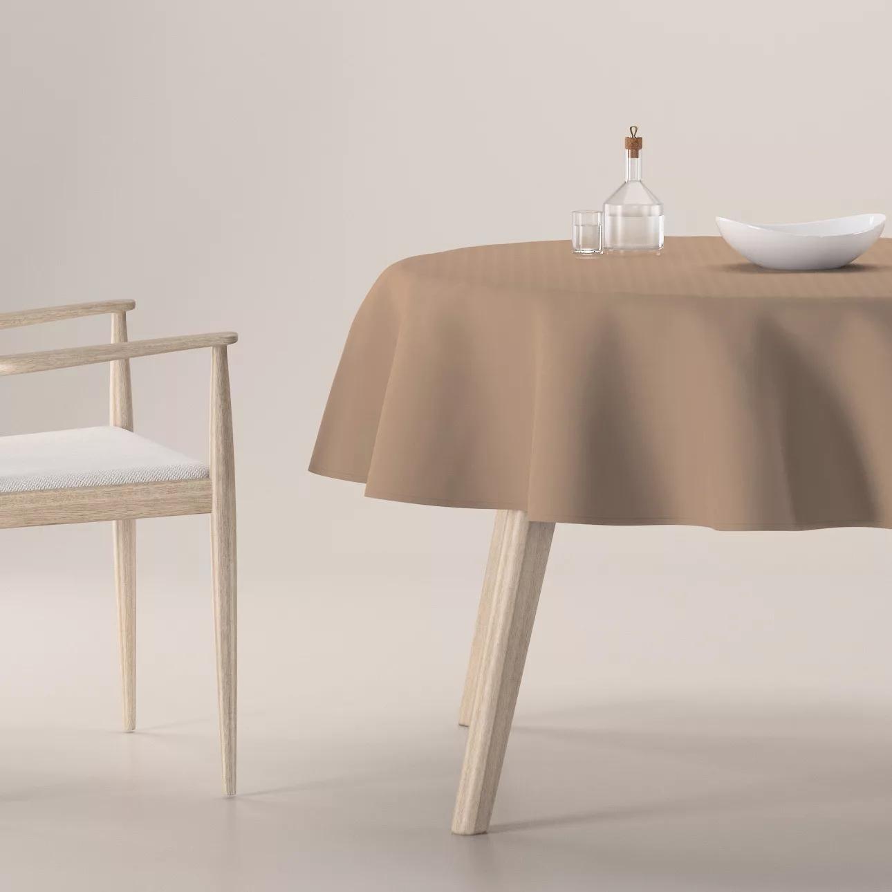 Runde Tischdecke, mocca, Crema (144-67) günstig online kaufen