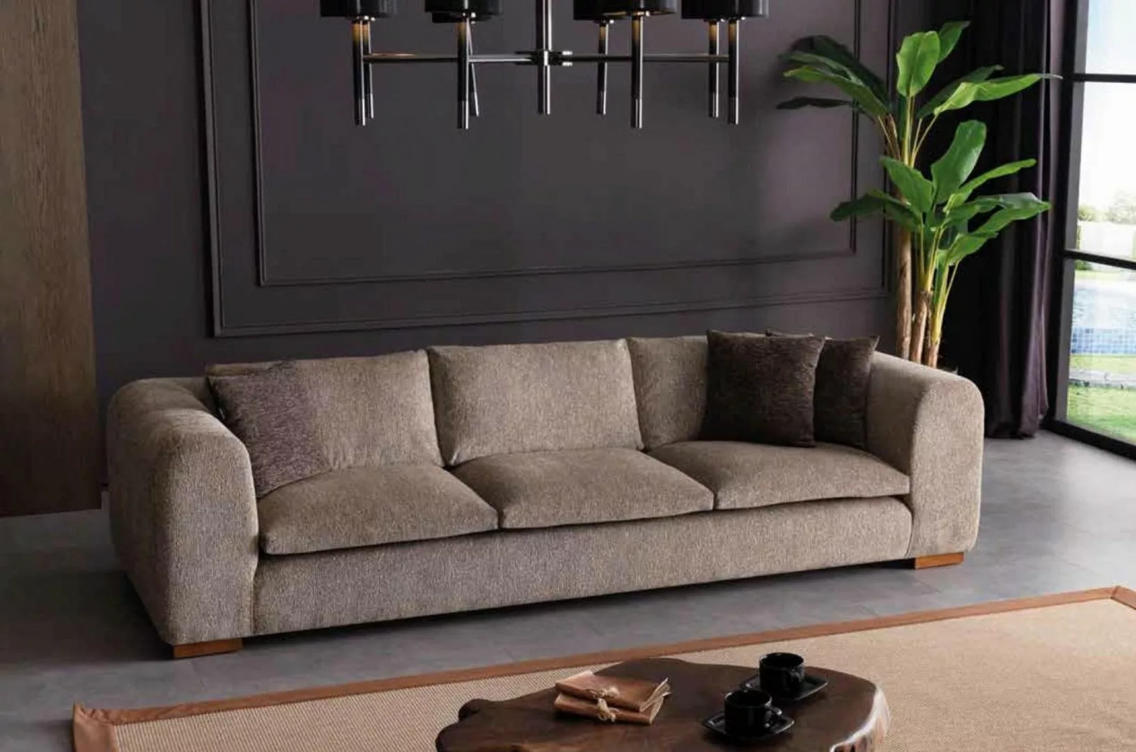 JVmoebel Sofa Big Sofa Couch 280cm Möbel Wohnzimmer Couchen Stoff Textil, M günstig online kaufen