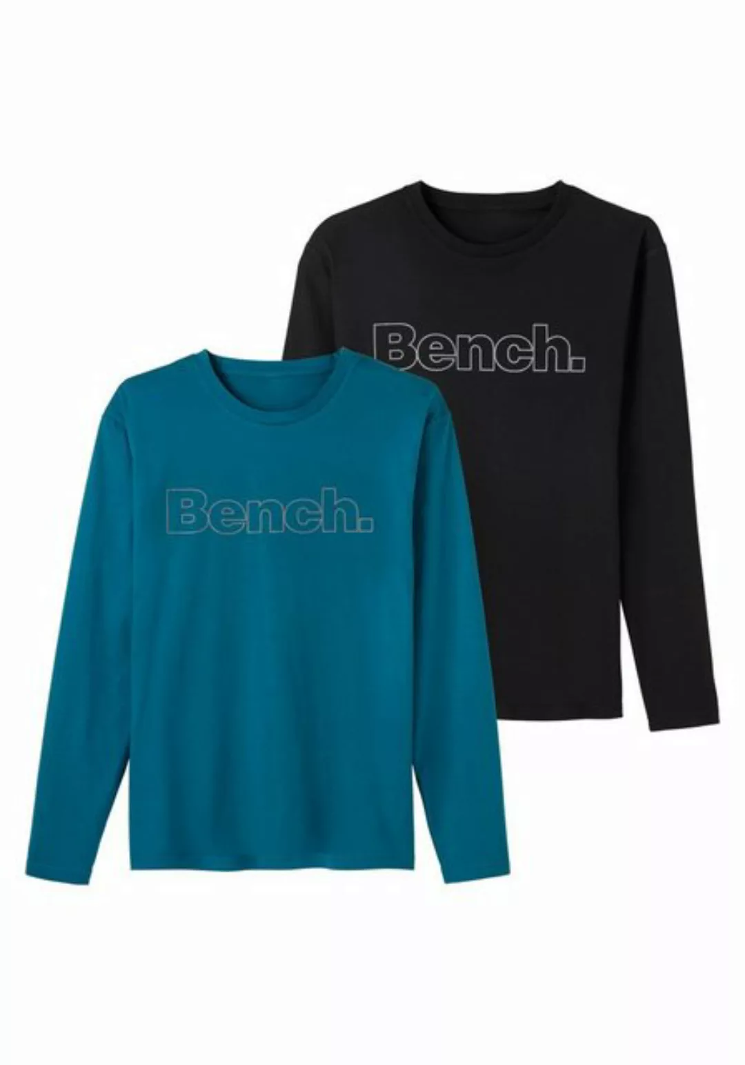 Bench. Loungewear Langarmshirt (2-tlg) mit Bench. Print vorn günstig online kaufen