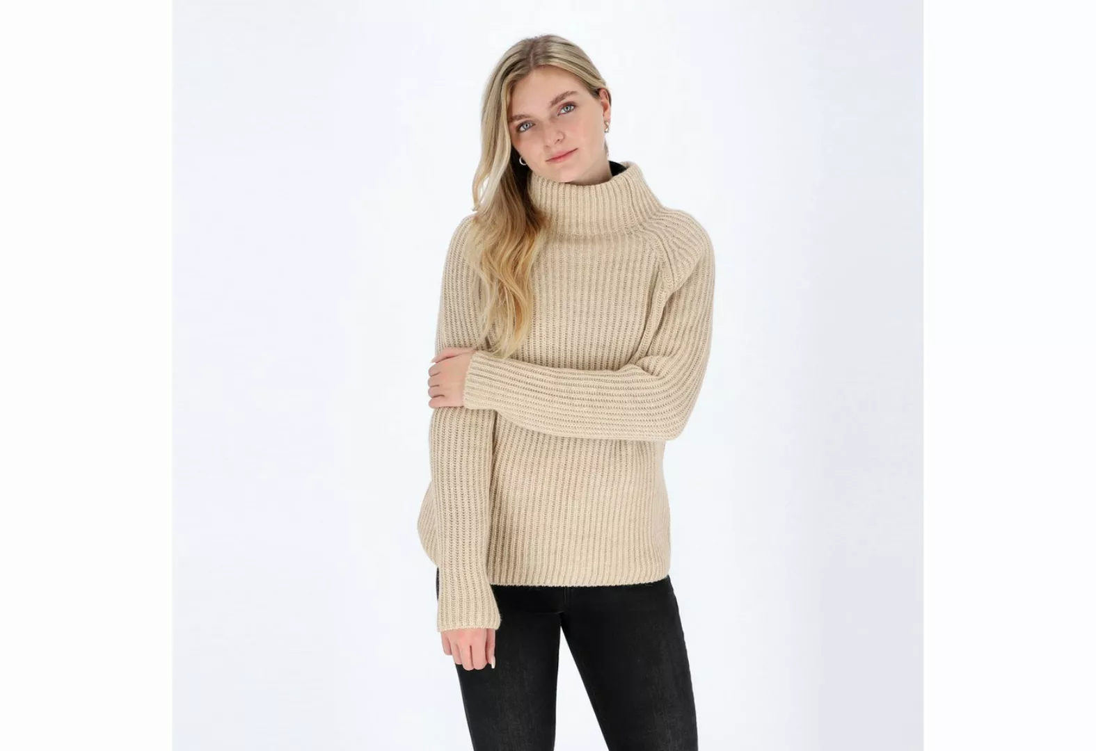 halsüberkopf Accessoires Strickpullover Stehkragen aus hochwertigem Wollmix günstig online kaufen