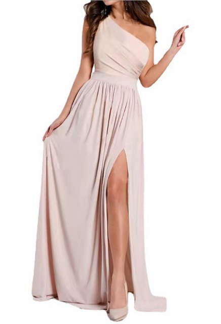 SEGUEN Sommerkleid Schräge Schulter Kleid Temperament Ärmellos Sexy Split L günstig online kaufen