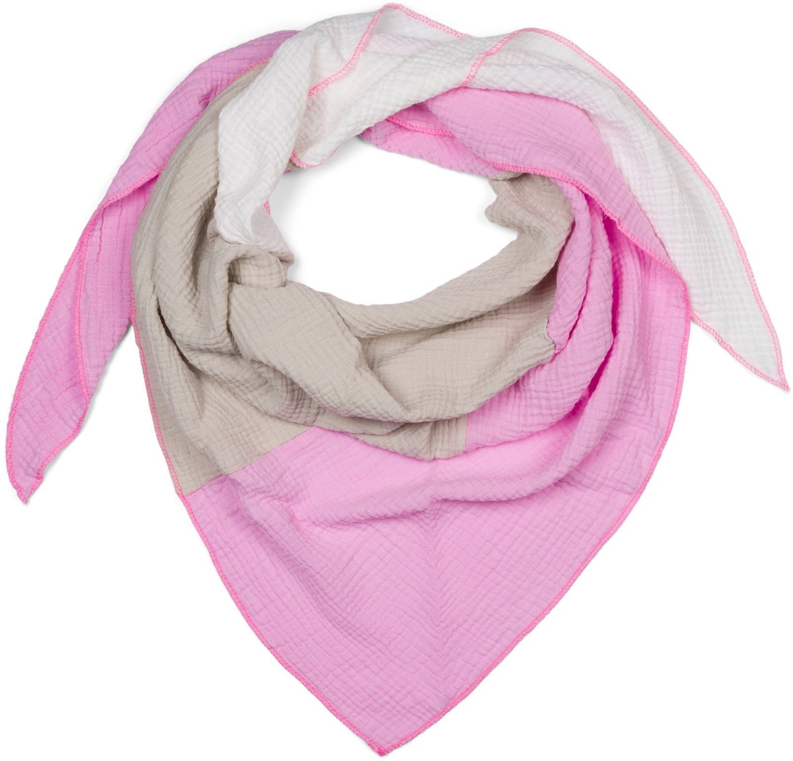 styleBREAKER Dreieckstuch 3-Farbiges Musselin Dreieckstuch, (1-St) günstig online kaufen