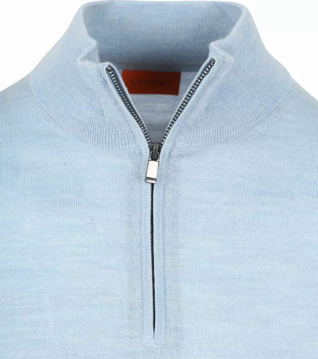 Suitable Merino Half Zip Pullover Hellblau - Größe XXL günstig online kaufen