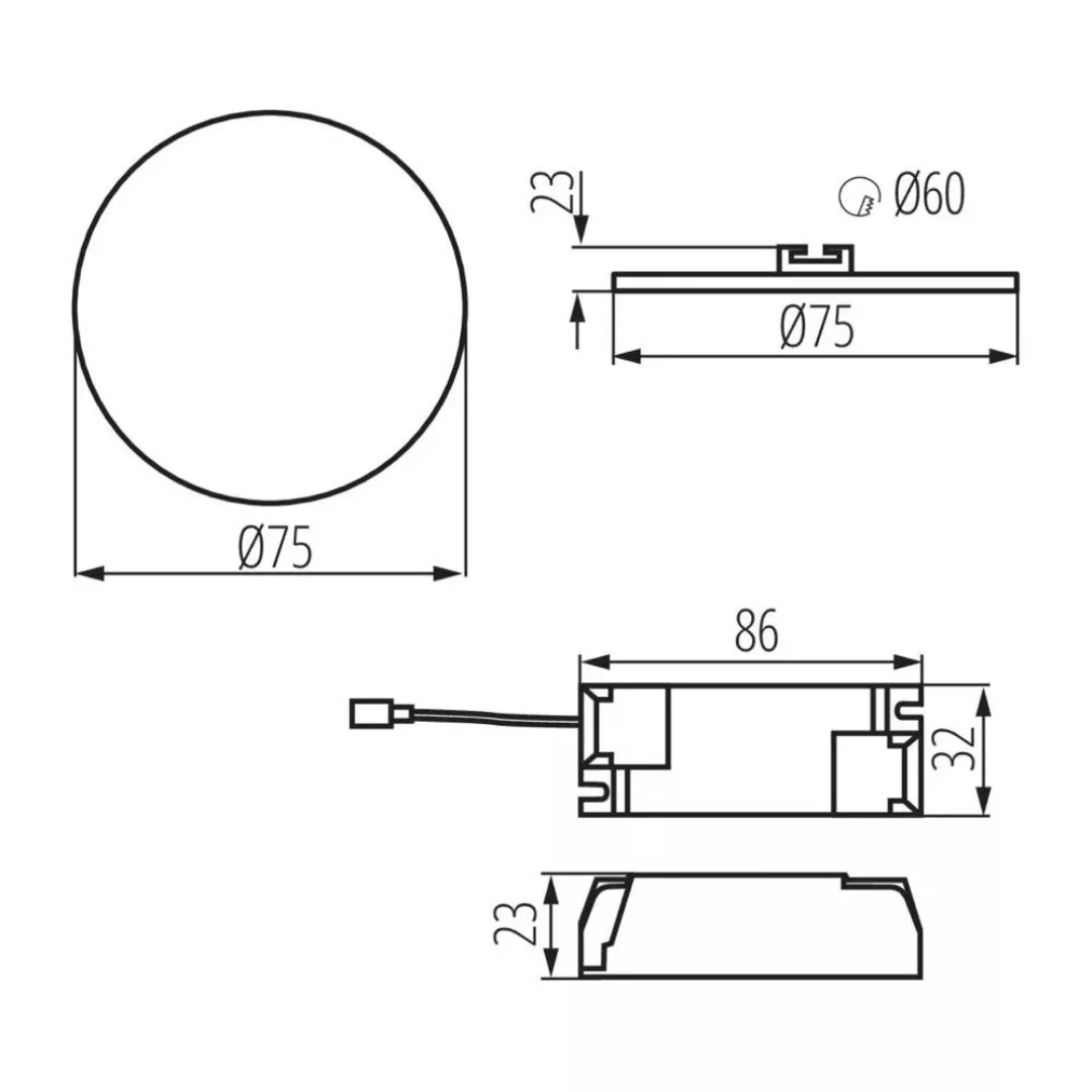 LED Deckeneinbauleuchte Arel in Weiß 6W 440lm IP65 3000K 75mm günstig online kaufen