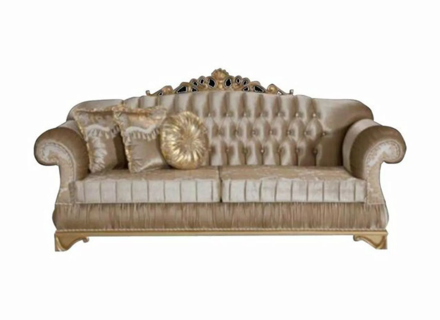 JVmoebel 3-Sitzer Chesterfield Design Polster Sofa Couch Sitz Garnitur Gold günstig online kaufen