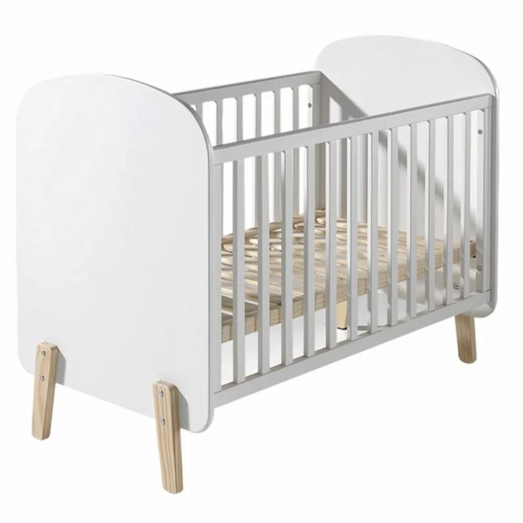 Lomadox Babybett SLIGO-12, Gitterbett Lack weiß Kiefer massiv 60x120 cm Lie günstig online kaufen