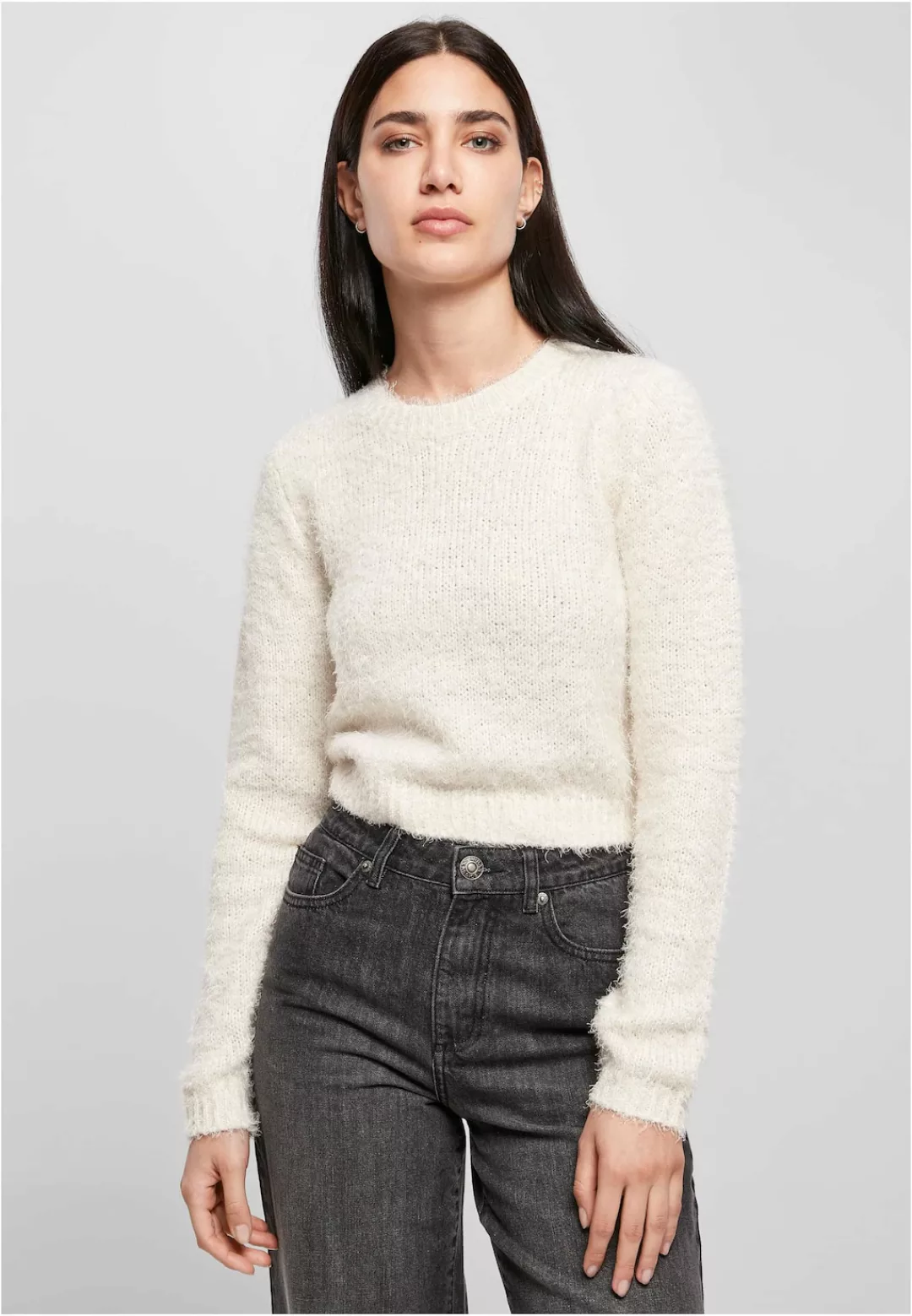 URBAN CLASSICS Sweater "Damen Ladies Cropped Feather Sweater", (1 tlg.) günstig online kaufen