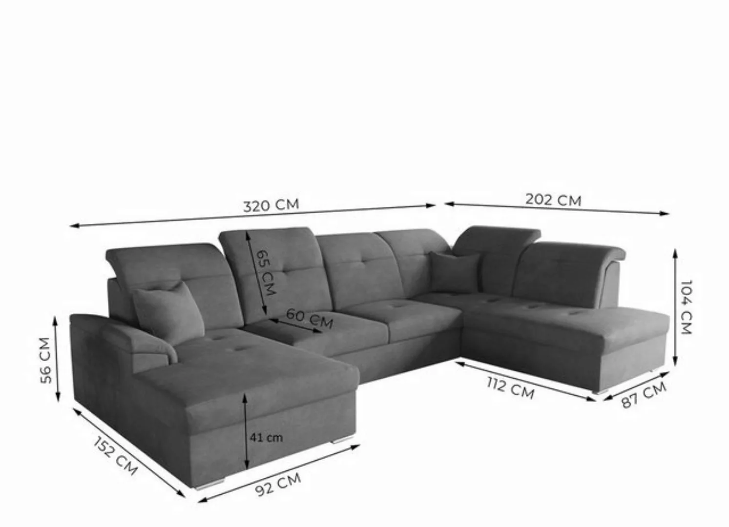 Fun Möbel Wohnlandschaft Wohnlandschaft FREJA mit Schlaffunktion, mit Bettk günstig online kaufen