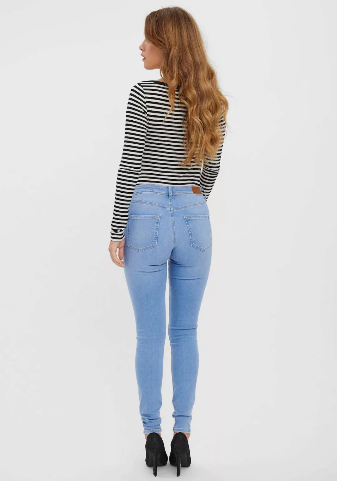 Vero Moda Damen Jeans VMLUX RI371 Slim Fit - Blau Light Blue Denim günstig online kaufen