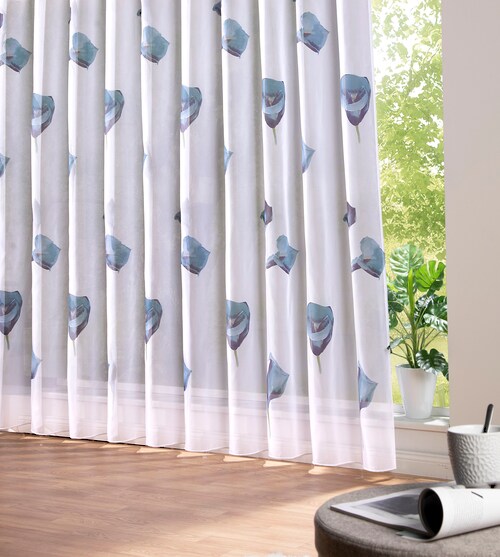 Weckbrodt Gardine »Calla«, (1 St.), Voile, bedruckt, floral, geblümt, halbt günstig online kaufen