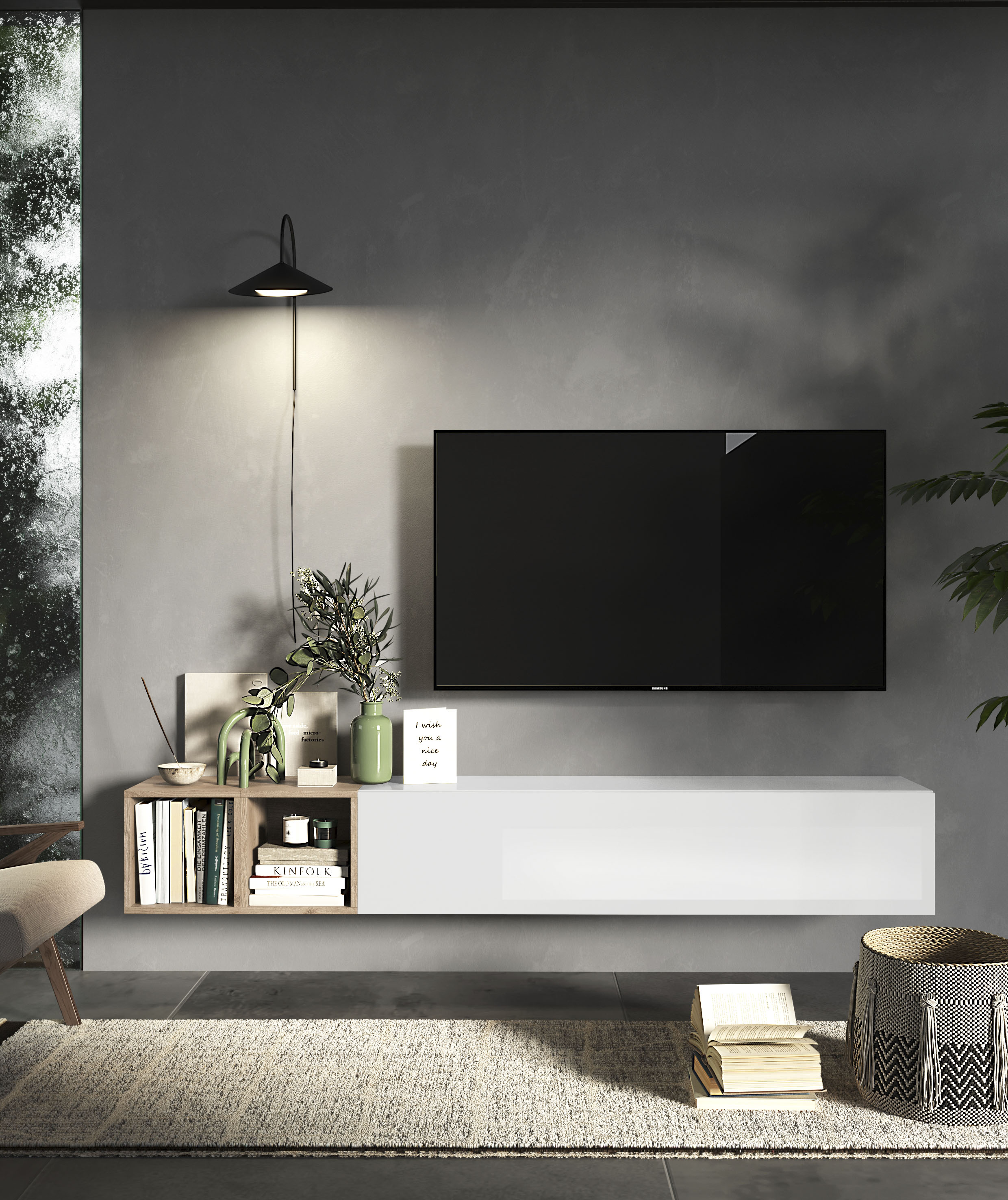 INOSIGN TV-Wand "INFINITY, 2tlg. Breite 194 cm, Höhe variabel, Wohnwand", ( günstig online kaufen