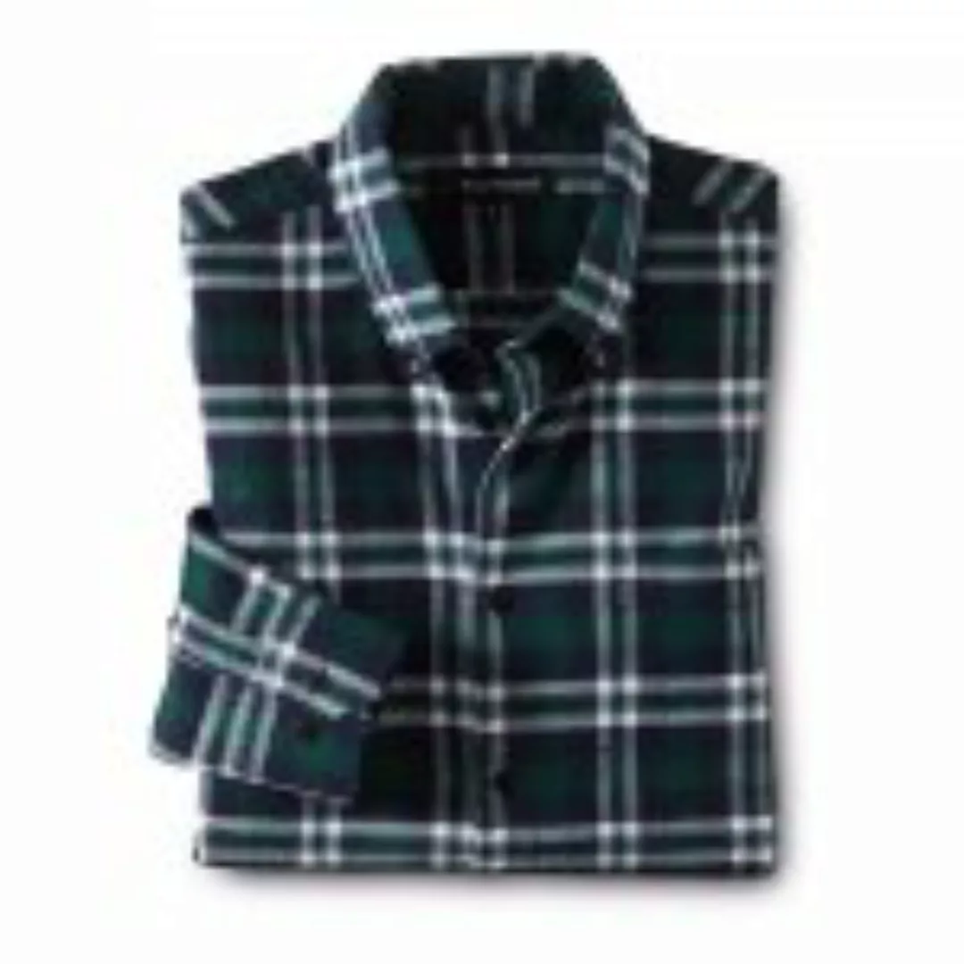 Baumwoll-Flanellhemd,grün-blau günstig online kaufen