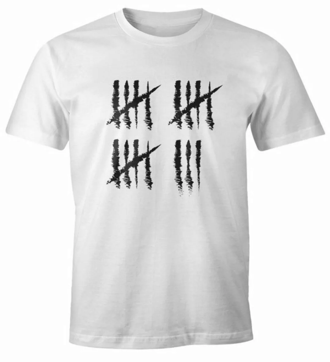 MoonWorks Print-Shirt Herren T-Shirt 18 Geburtstag Strichliste Striche Jubi günstig online kaufen