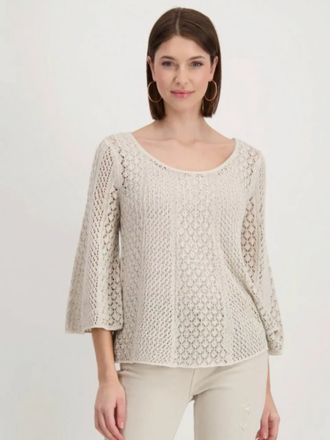 Monari Strickpullover (1-tlg) Lochmuster günstig online kaufen