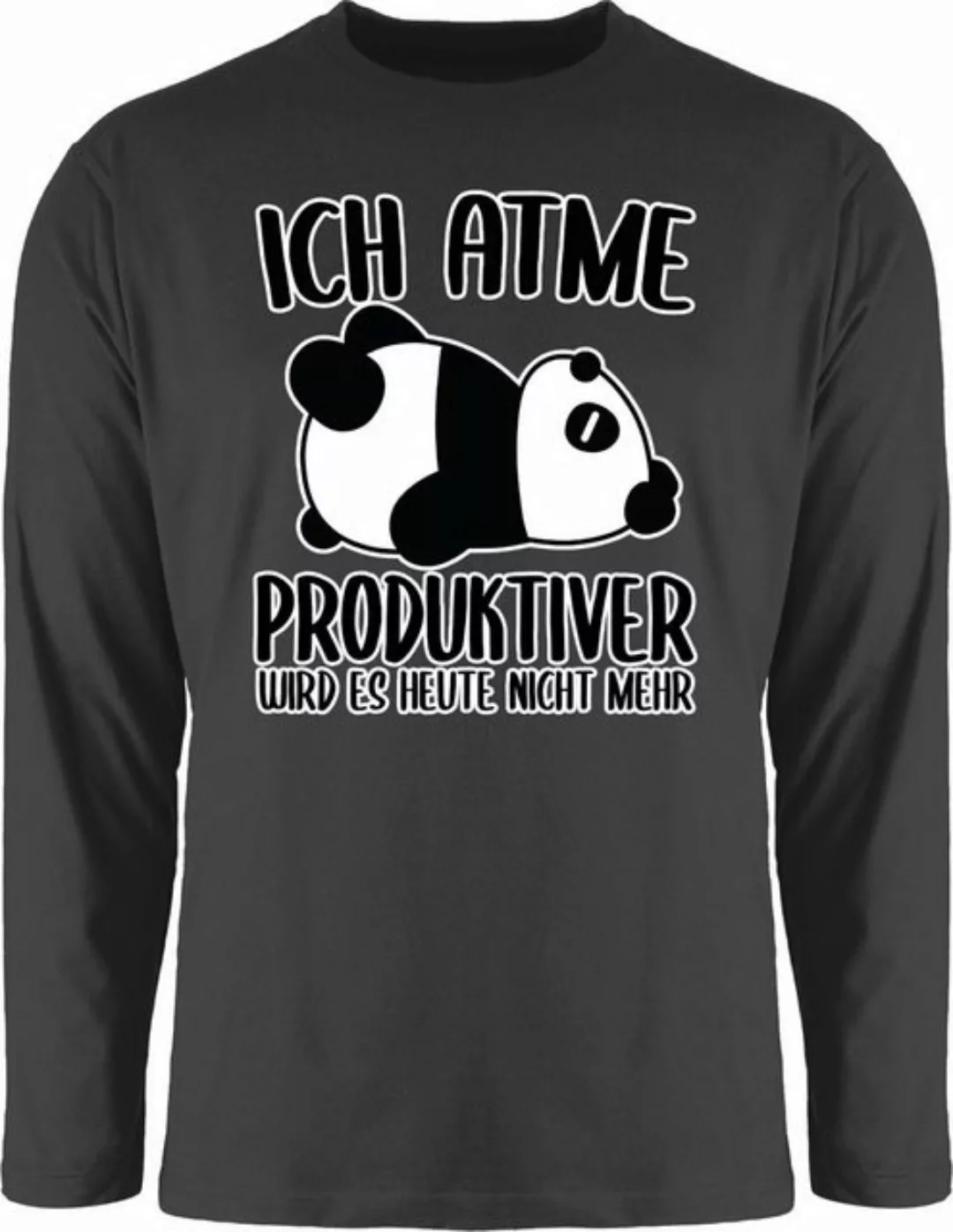 Shirtracer Rundhalsshirt Ich atme produktiver wird es nicht mehr mit Panda günstig online kaufen