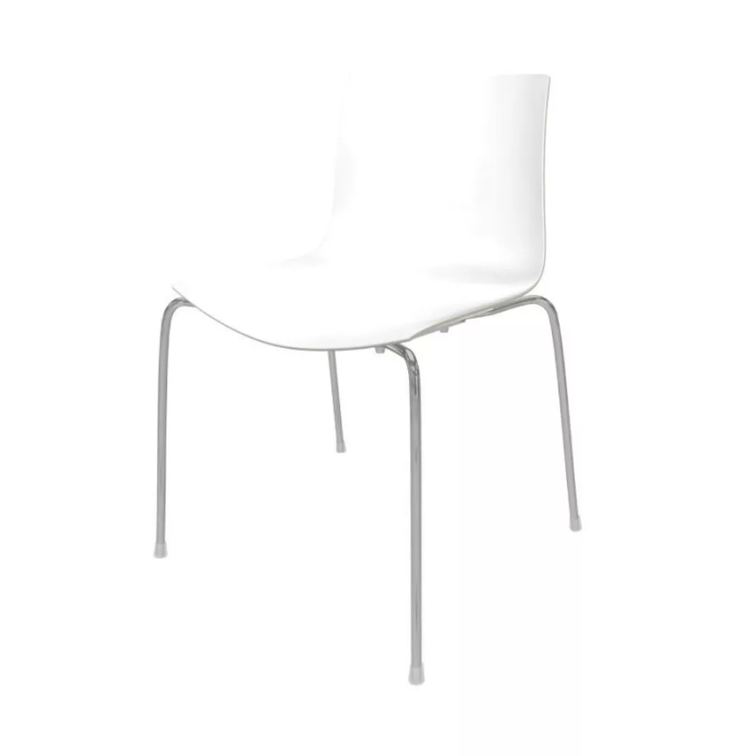 Arper - Catifa 46 0251 Stuhl zweifarbig Gestell Chrom - weiß/elfenbein/Auße günstig online kaufen
