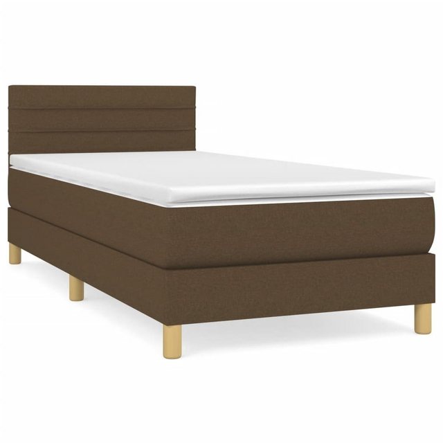 vidaXL Boxspringbett Boxspringbett mit Matratze Dunkelbraun 100x200 cm Stof günstig online kaufen