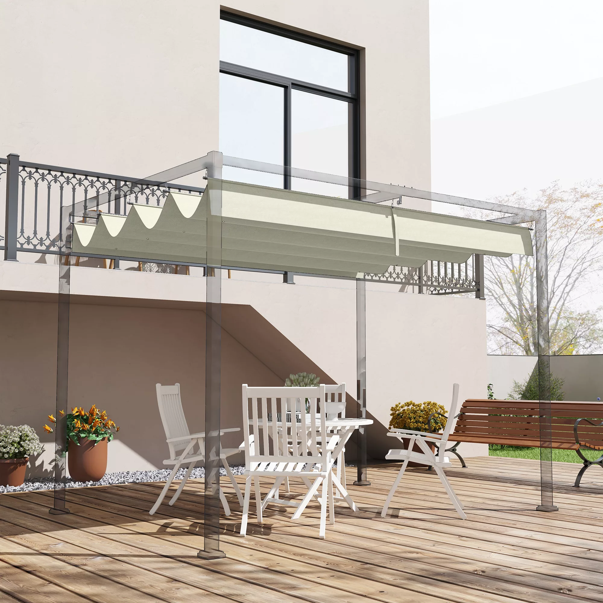 Outsunny Ersatzdach für 2,85 x 2 m Pergola, wasserabweisend einziehbar Well günstig online kaufen