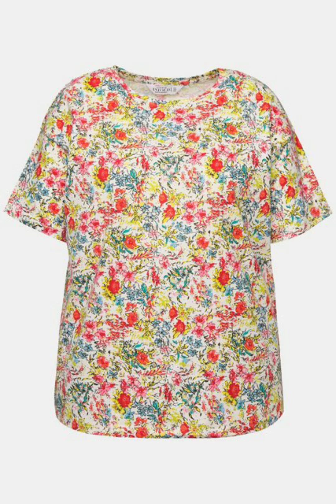 Studio Untold Rundhalsshirt Oversized-Shirt Flower-Print Rundhals Halbarm günstig online kaufen