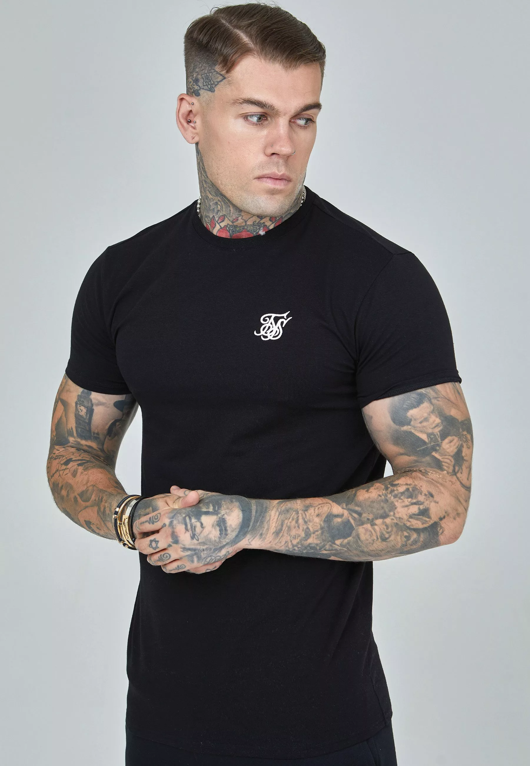 Siksilk T-Shirt SikSilk Herren Schwarzes Essentials günstig online kaufen