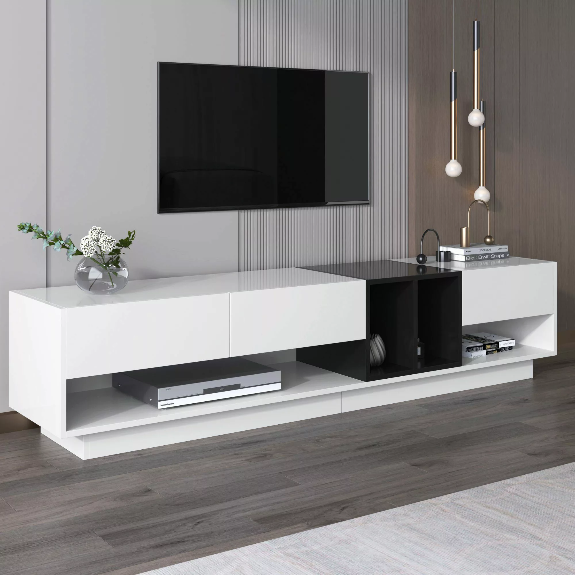 Merax Lowboard TV-Board, TV-Schrank, hochglanz mit günstig online kaufen