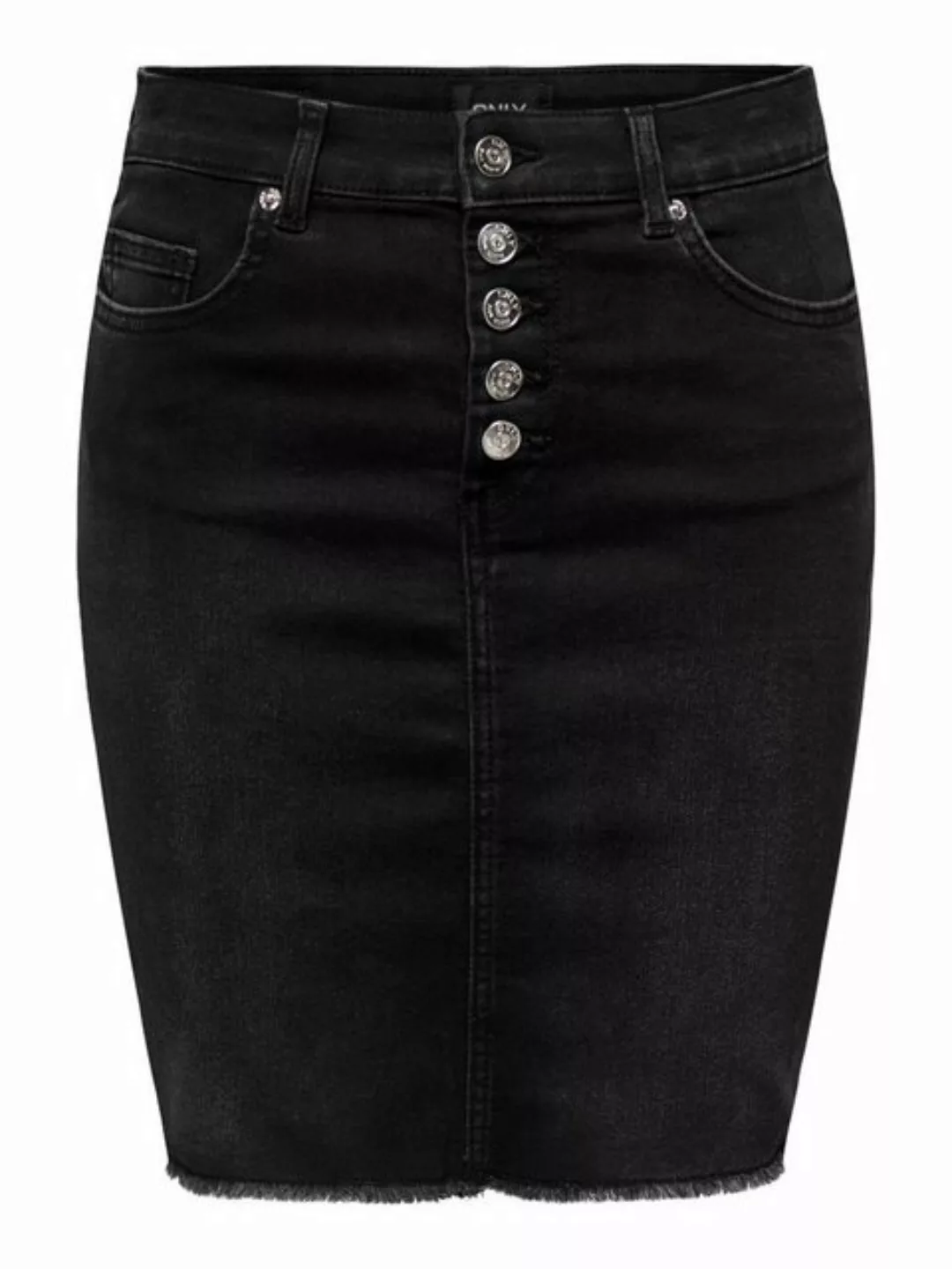 ONLY Jeansrock ONLHUSH MID WAIST VIS BUT RW SKIRT DNM mit ausgefranstem Sau günstig online kaufen