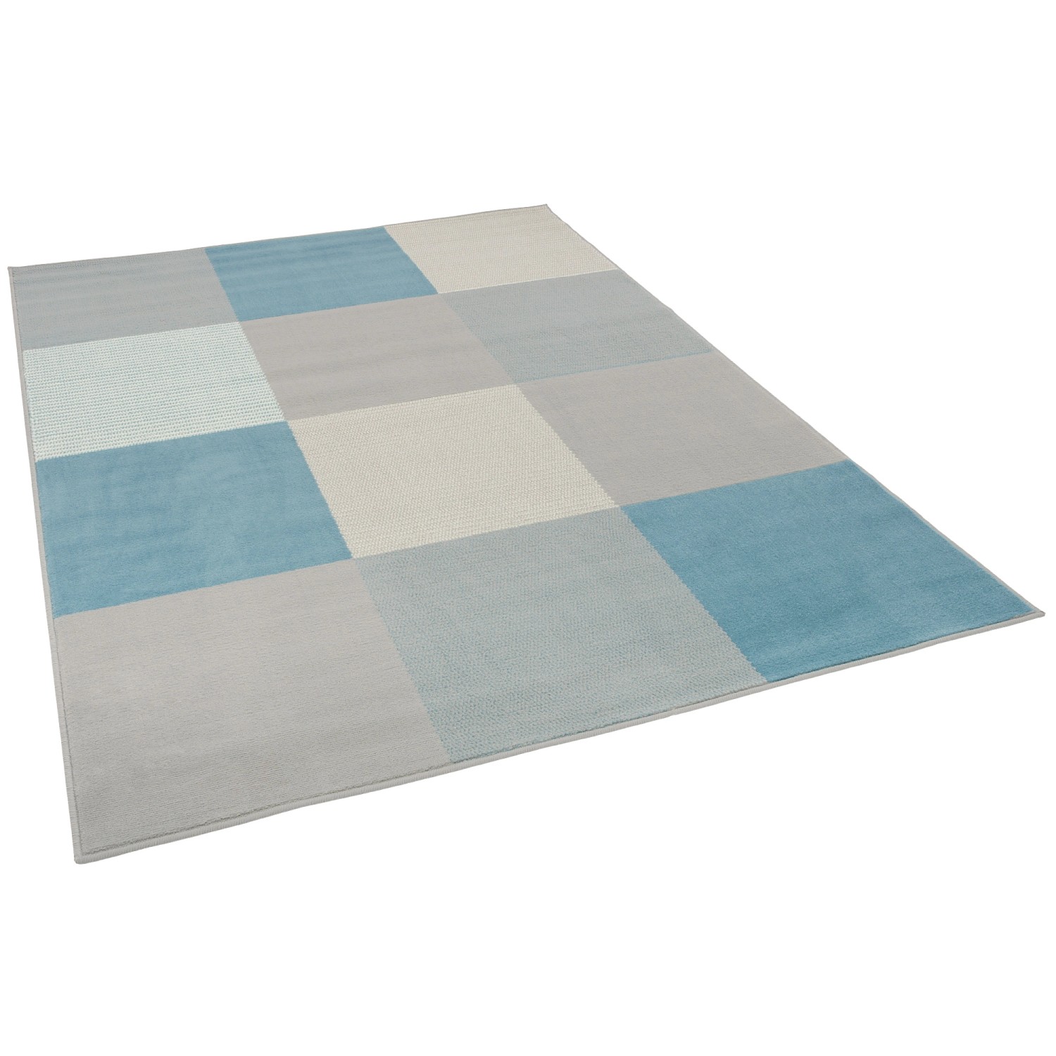 Pergamon Teppich Modern Trendline Karo Blau 160x225cm günstig online kaufen