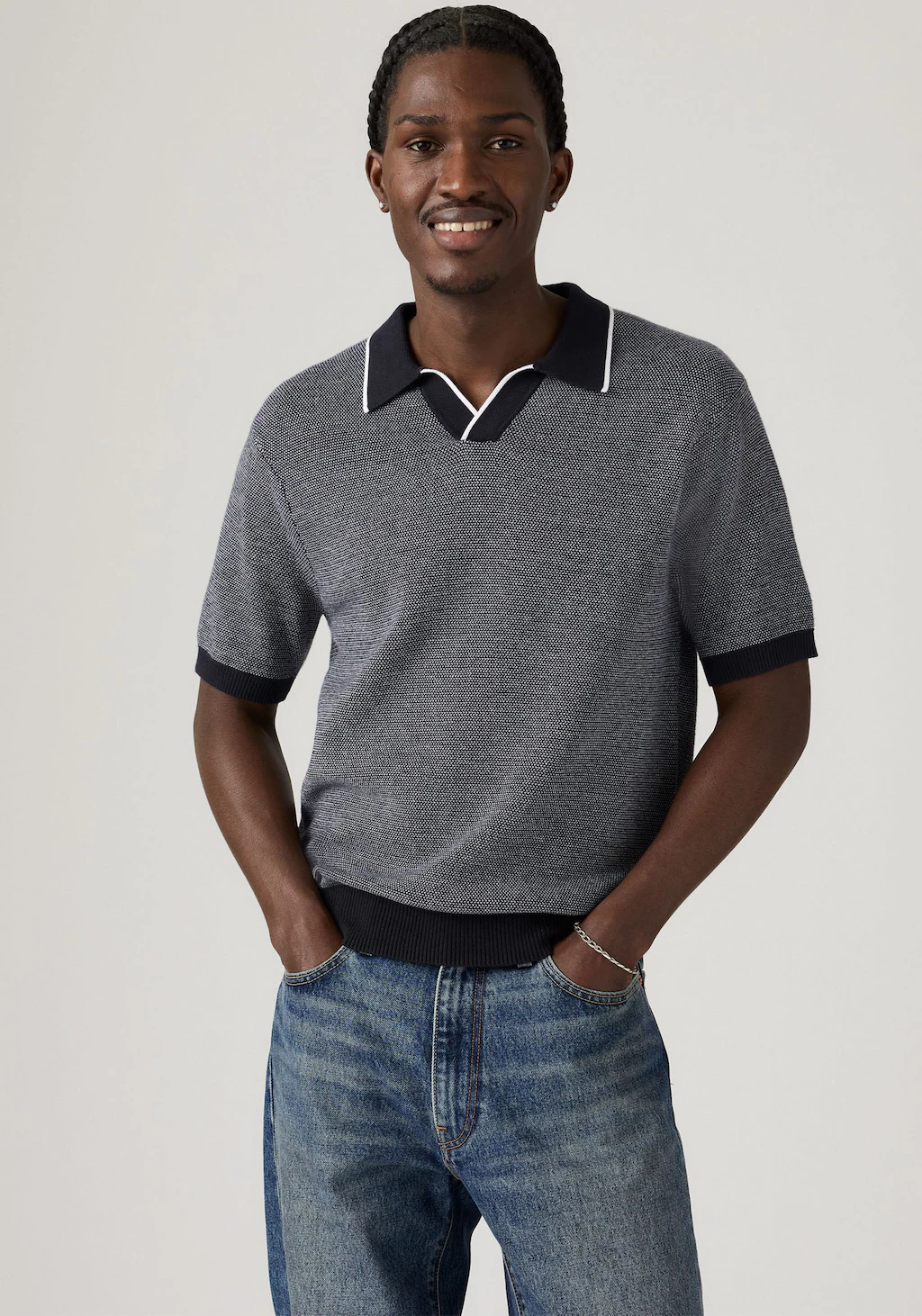 Levis Poloshirt "LV POLO SKIPPER KNIT MULTI-COLOR", Kragen ohne Verschluss günstig online kaufen