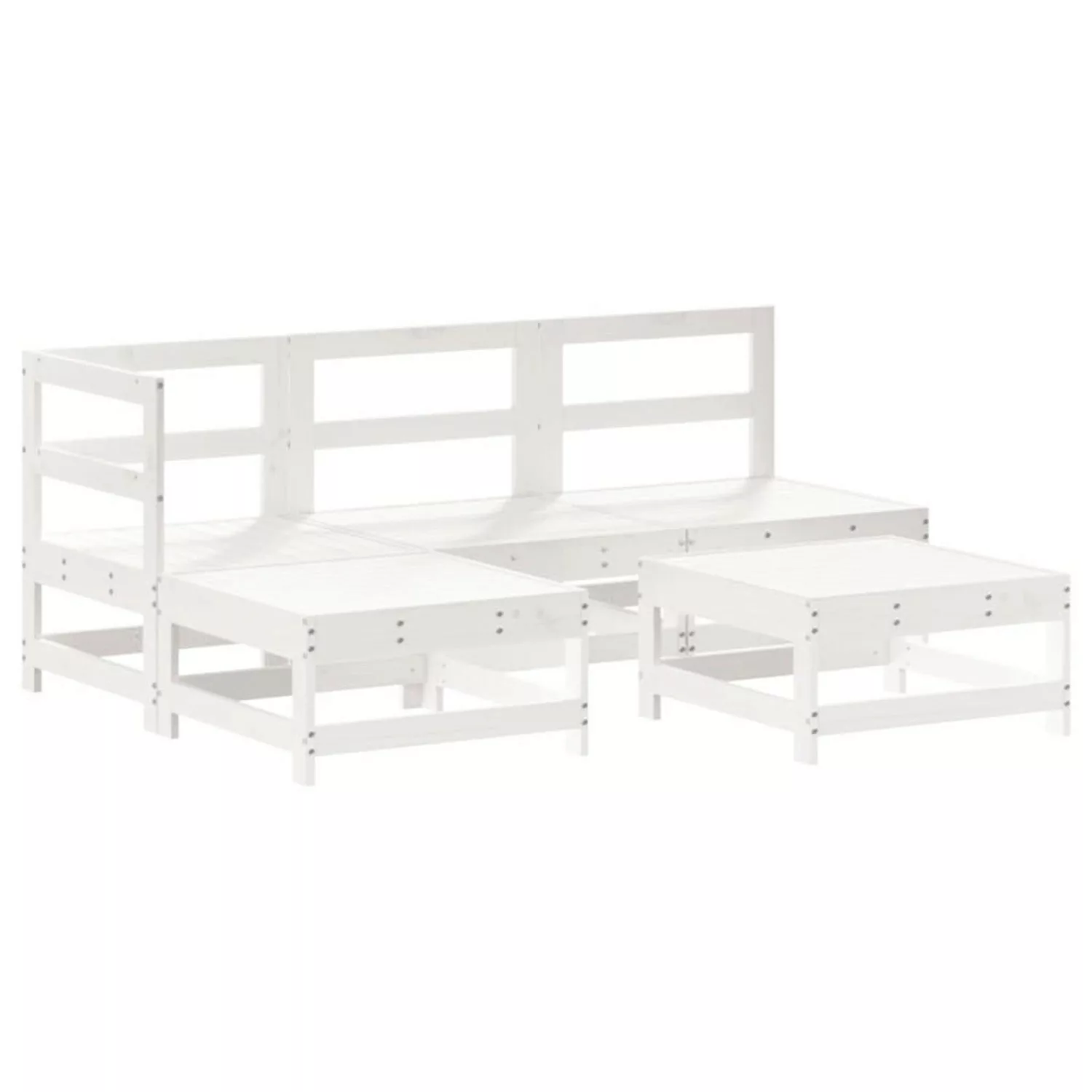 vidaXL 5-tlg Garten-Lounge-Set Weiß Massivholz Kiefer Modell 11 günstig online kaufen