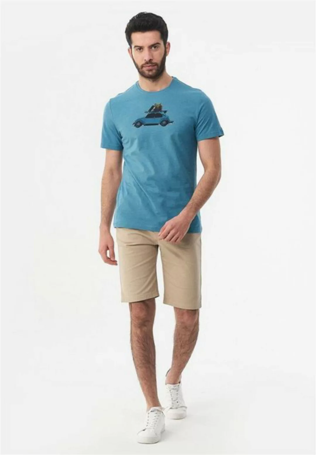 ORGANICATION T-Shirt Men's Printed T-Shirt in Petrol Blue günstig online kaufen
