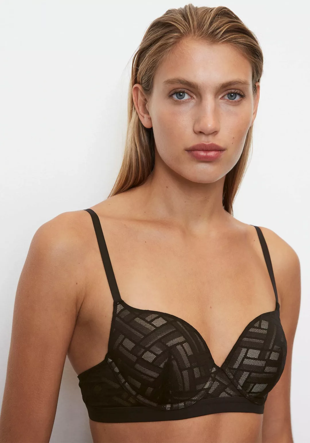 Marc OPolo Bralette-BH "Graphic Lace", bügellos mit gepolsterten Cups günstig online kaufen